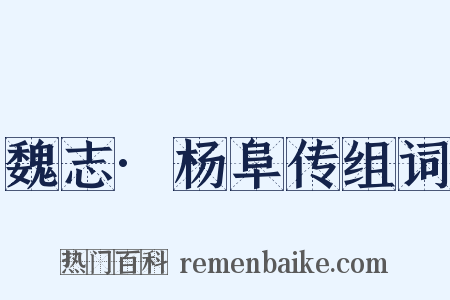 魏志·杨阜传组词是什么意思的图片